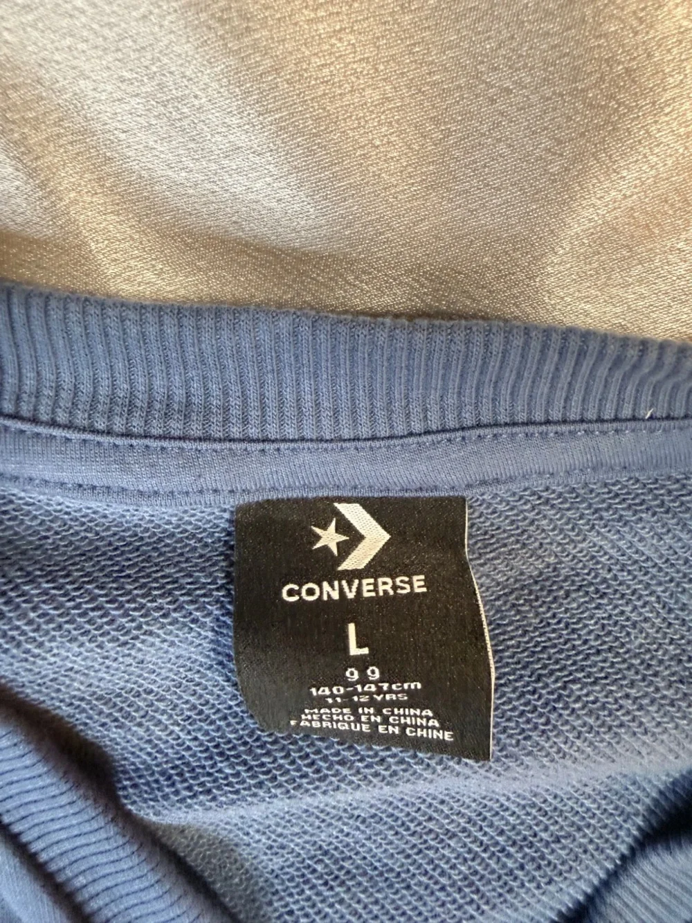 Converse Girls Blue Varsity Snap Front Sweatshirt Jacket Size L 11-12